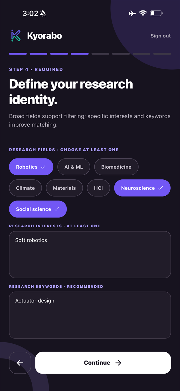 Fields, interests and keywords